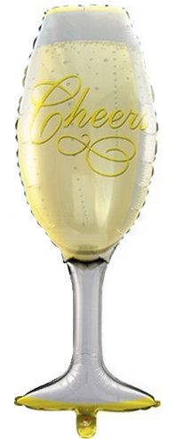 Воздушный шар фольгированный "Бокал шампанского" 99 см.