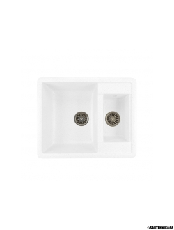 Мойка из искусственного мрамора MIXLINE ML-GM21 двухчашевая 485*600*190мм