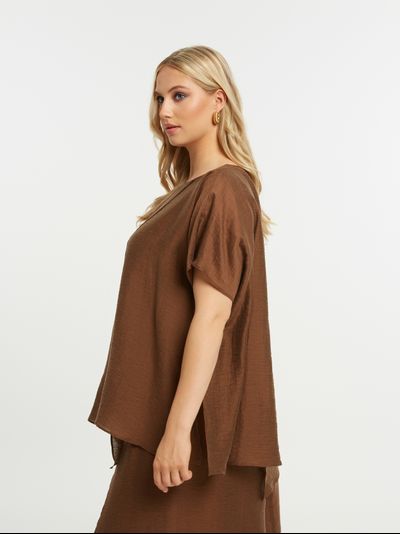 Женская блуза овер сайз из шелковистого льна