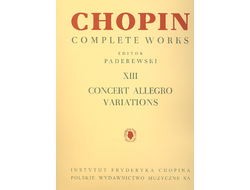Chopin, Frédéric Concert Allegro, Variations for piano