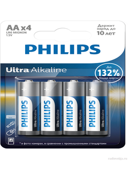 Батарейка Philips ultra LR6 BL-4 (48)(144)