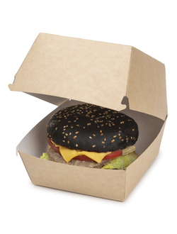 Коробка для бургера XL (крафт/белая), 130*130*110мм