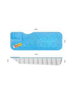 Композитный бассейн 12 х 4,4 х 1,5-1,8 "Премьер-SPA" Franmer