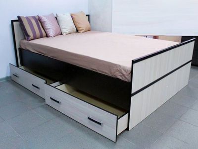 Кровать двуспальная " Сакура" 1400 с выдвижными ящиками (БТС)