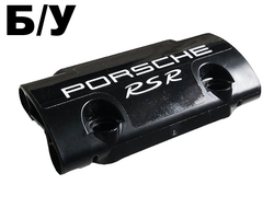 ! Б/У - Technic, Panel Curved 7 x 3 with 2 Pin Holes through Panel Surface with White PORSCHE and RSR on Black Background Pattern Sticker - Set 42096, Black (24119pb006) - Б/У