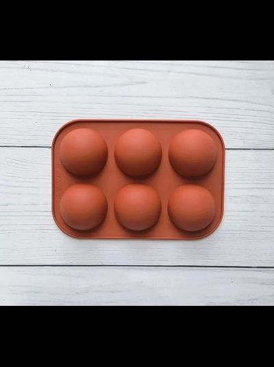 Силиконовая форма полусфера d-5,25 см, 6 ячеек