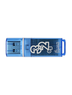 Флеш-память Smartbuy Glossy, 32Gb, USB 2.0, голубой, SB32GBGS-B