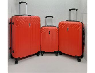 Комплект из 3х чемоданов Корона ABS S,M,L красный