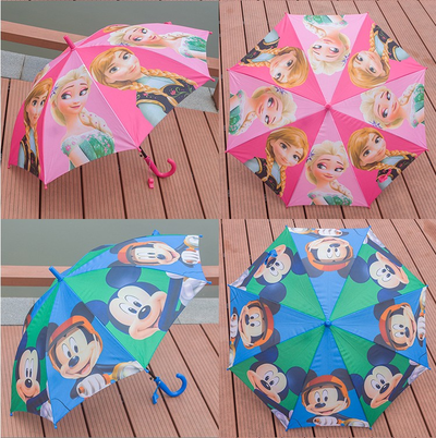Зонт полуавтоматический детский 6 видов ( Микки Маус, Минни Маус, Эльза, Принцессы, Хеллоу Китти, Человек-Паук)