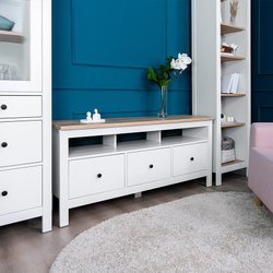 Сага Тумба 3 ящика 1312х622х414 белый/ясень