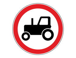 Знак дорожный 3.6 Движение тракторов запрещено