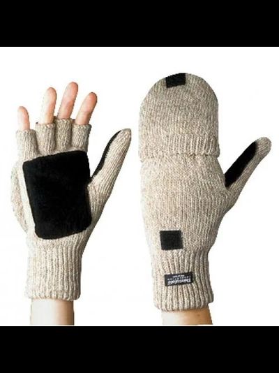 Перчатки-варежки, п/ш, спилковые накладки, флис, с утеплителем ТИНСУЛЕЙТ™