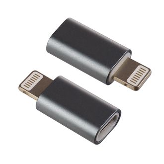 Переходник для iPhone, Micro USB розетка - 8 PIN (Lightning), серый I4314