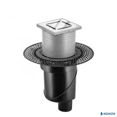 Трап водосток PLATZ Norma 100х100 Вертикальный выпуск (Хром)