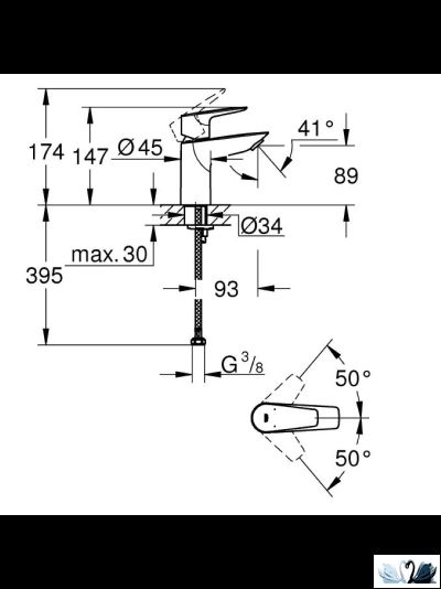 Набор смесителей Grohe BauEdge (для ванной 23604001, для раковины 23330001, душевой гарнитур 27926003 с лейкой, штангой и полочкой)