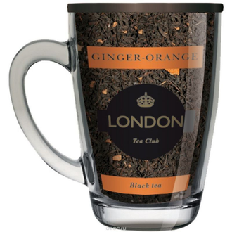 Чай черный Имбирь-апельсин ТМ London Tea Club 70г в стеклянной кружке