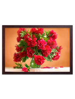 Картина в раме на стену 651кор 70*50 "Пионы".