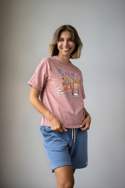 Женский костюм Розово-голубой "Цветочные кеды"