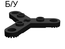 ! Б/У - Technic, Plate Rotor 3 Blade with Toothed Ends and 3 Studs (Propeller), Black (2712 / 271226) - Б/У