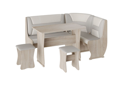 Кухонный уголок Уют тип 3 Дуб молочный (Бонмебель)