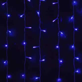 Световой занавес, 925 светодиодов, 2.4х1.9 м, 25 нитей, соединяемый (до 4 шт.), уличный, синий