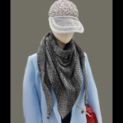 Летний итальянский шарф платок вязаный Vizio 2213 двухсторонний фото