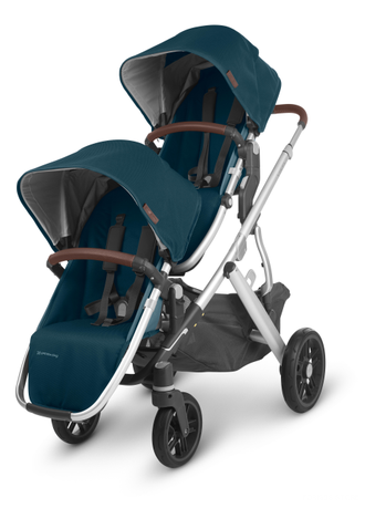 Коляска 2в1 для двойни UPPABaby Vista V2 Finn Лазурно-Синий (люлька 2шт и прогулка 2шт)