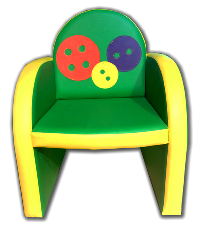 Мягкое каркасное кресло с аппликацией