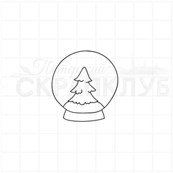 Штамп для скрапа елочка в шаре