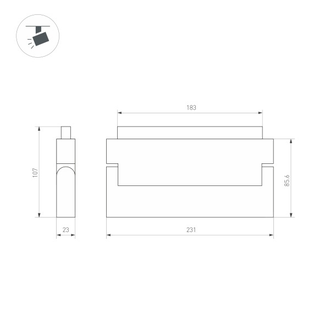 Светильник Arlight MAG-ORIENT-FLAT-FOLD-S230-12W  (WH, 80 deg, 48V)