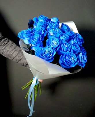 Синяя роза Эквадор 60 см. 21 шт