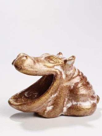 СУВЕНИР "Добрый бегемот 1" золотисто-бежевый