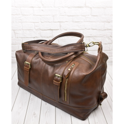 Кожаная дорожная сумка Campora Premium brown (арт. 
4019-53)