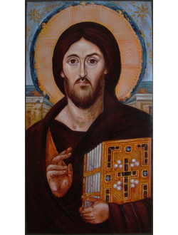 Господь Вседержитель на Престоле. (Спас на Престоле). Рукописная икона.