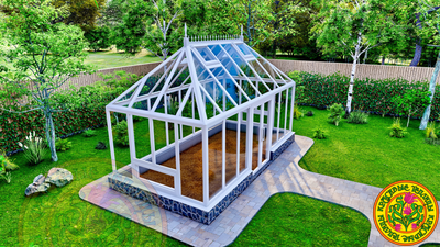 Базовая комплектация теплицы из стекла и алюминия ПЛИМУТ XS 5000 х 2500 мм