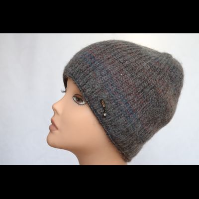 Вязаная шапка женская Vizio Италия 5872 С серо - бордовая