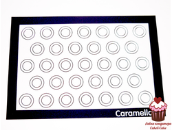 Коврик для Макарон силиконовый армированный гладкий Caramella, 30х40 см