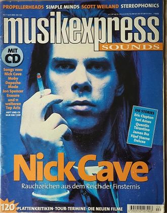 Musikexpress Sounds Magazine April 1998 Nick Cave, Иностранные музыкальные журналы, Intpressshop