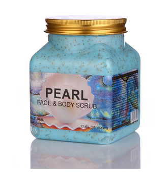 Скраб для тела и лица Wokali Pearl face and body scrub с жемчугом 500мл оптом