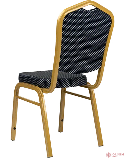 Стул банкетный Аякс 25 мм золото, корона синяя