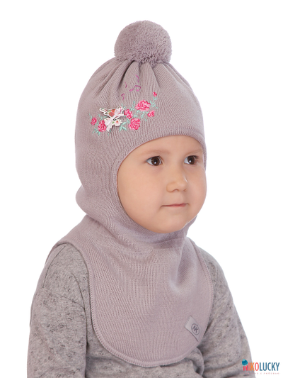Шапка-шлем "Мелодия" 19202-04, цвет пудровый, р. 52-54