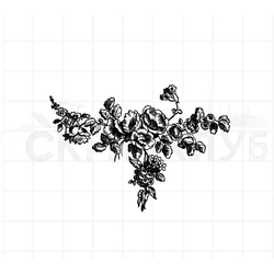 Штамп для скрапбукинга Виньетка из роз винтаж