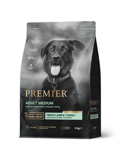 PREMIER (Премьер) сухой корм для собак средних пород, Ягненок, индейка 3 кг