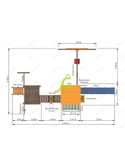 Детская площадка IgraGrad Панда Фани Мостик