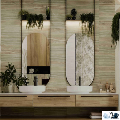 Плитка настенная Belani Palissandro оливковый 30 х 60 см под мрамор Береза керамика