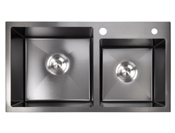 Мойка из нержавеющей стали  78х48/1,5 BL ЧЁРНАЯ Amalet *