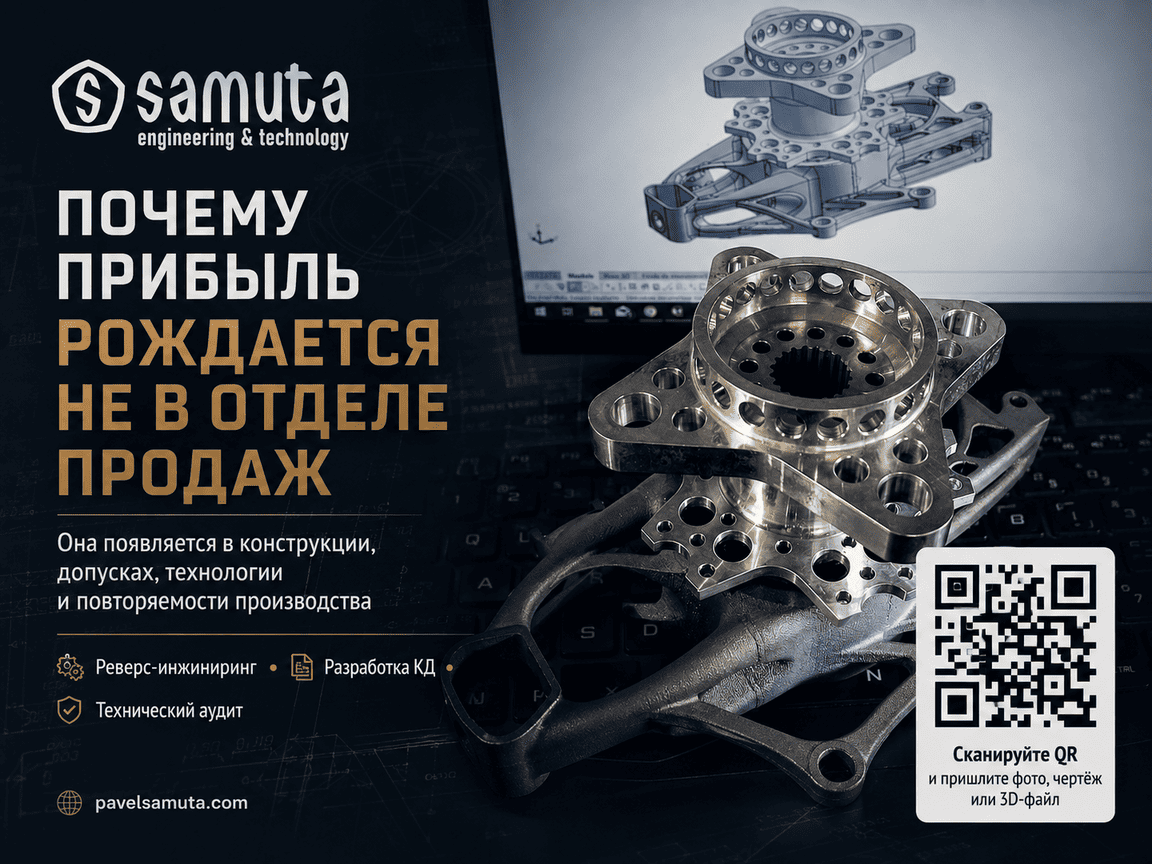 Промышленная деталь от 3D-модели до изготовления как пример влияния инженерных решений на себестоимо