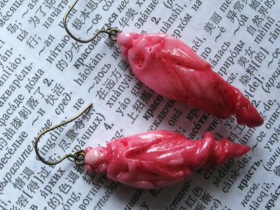 Восточные серьги-лепестки "Нежность Востока, Дух Сакуры"