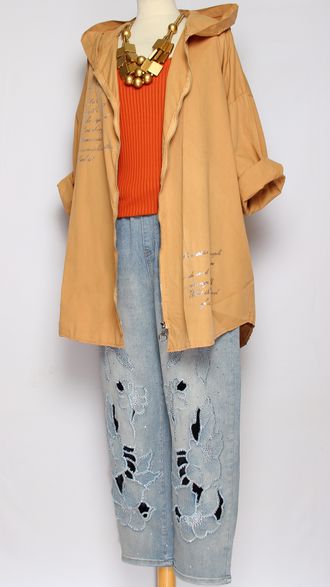 Ветровка  "ТЕКСТ"горчица до р.54