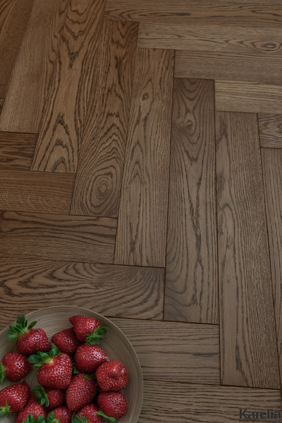 Паркетная доска Karelia Herringbone Дуб Biscotti HB
